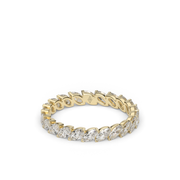 Yellow Gold Marquise Cut Diamond Eternity Ring/Band With V Prong Setting.